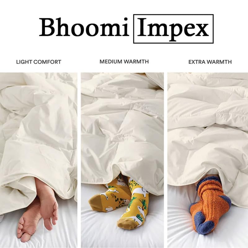 Image of Comforter Single Bed - All Season /AC /Summer Solid Single Bed Comforter Blanket | Dohar | Duvets |Ultra Soft & Light Weight - (300 GSM, Ivory)