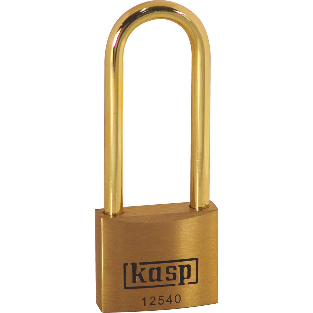 Kasp 125 Premium Brass Padlock - 40x63 Millimeters - Long Brass Shackle, Multicolor, 40 x 63 mm