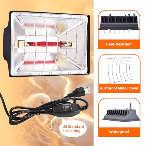 Chicken Coop Lâmpada térmica 250 W chocadeira placa de aquecimento para pintinhos, luz de suspensão,