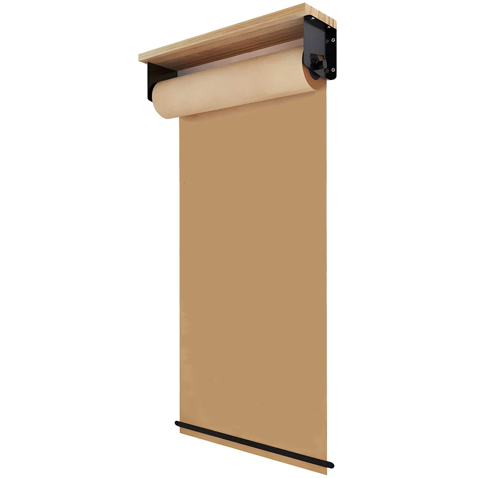 YUEKOPOU Rolka papieru pakowego | Z drewnianym dozownikiem i nożem do menu kawiarni, oferty dnia i tablicy ogłoszeń(With Wall Rack-100cm/39.3in Wide)