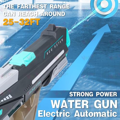 Image of VikriDA 2 in 1 (Manual /Automatic) Electric Water Blaster Gun for Holi, Auto Suction Water| Free Extra Battery| Water Guns for Adults, Automatic Water Gun with Lights & 32Ft Range - Multicolor