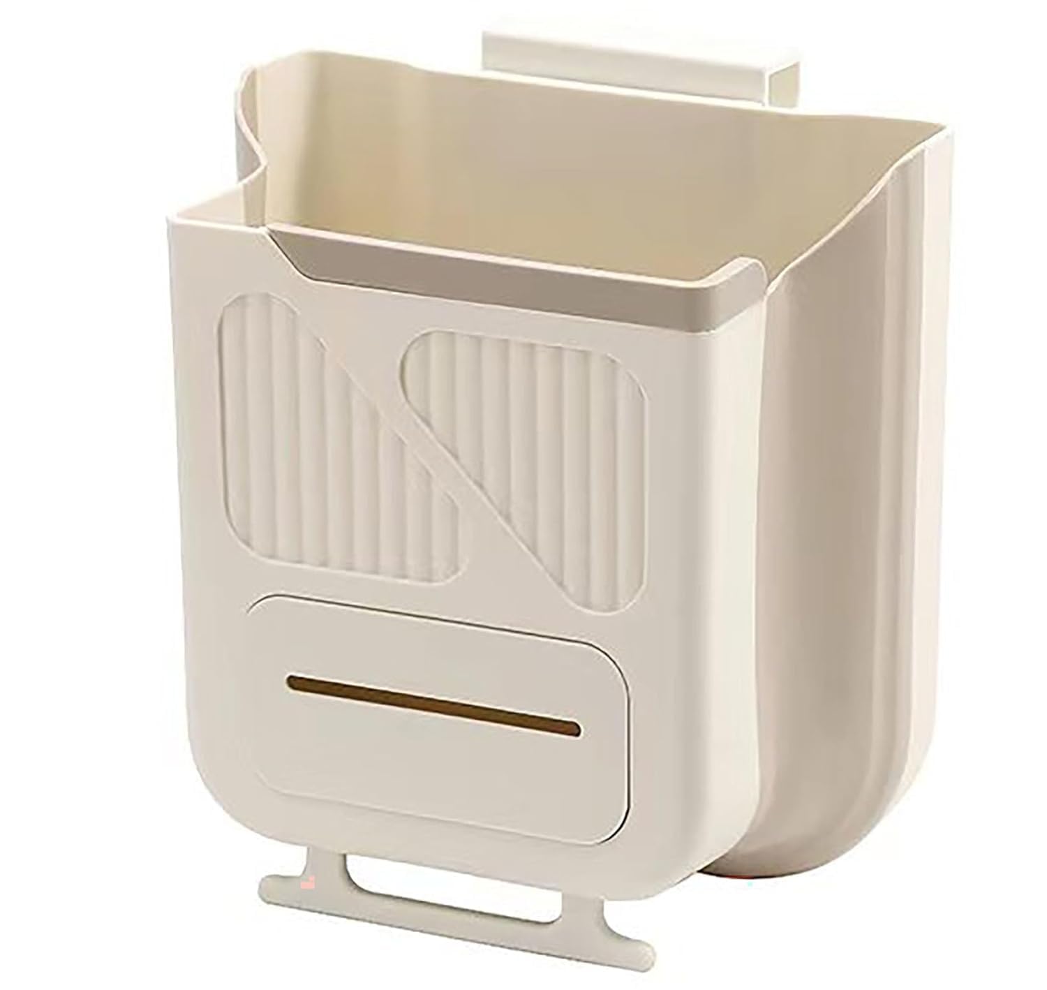 Papelera Plegable Blanca de Plástico para Colgar 7L