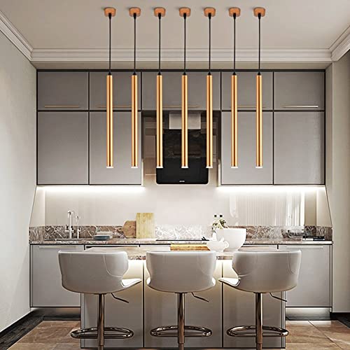 Lámpara colgante de tubo para comedor y cocina iluminación cilíndrica de techo 3