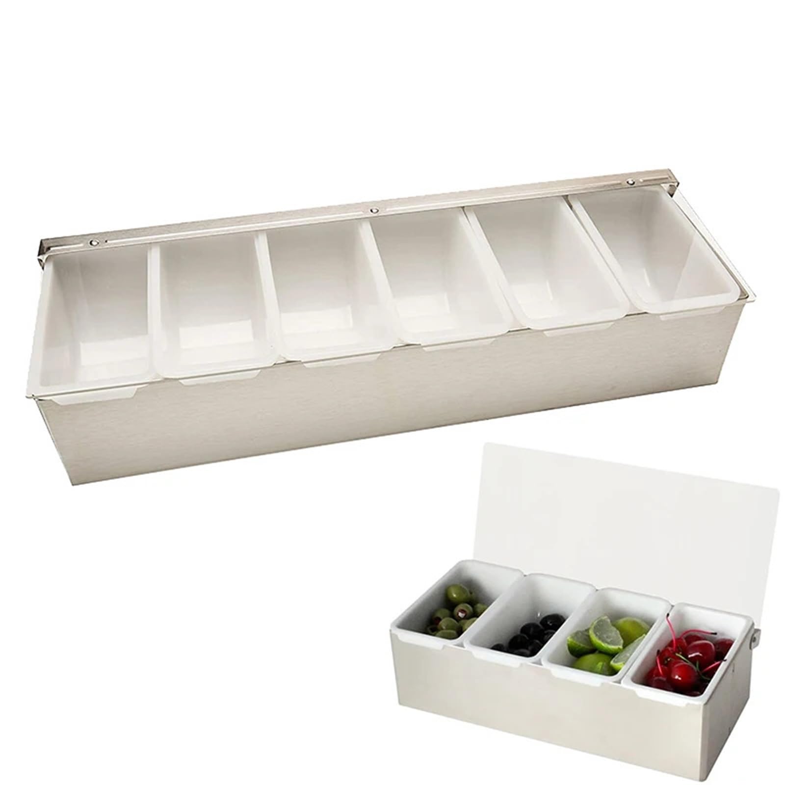 Dispensador de condimentos acero inoxidable con 6 compartimentos(4 Compartments)