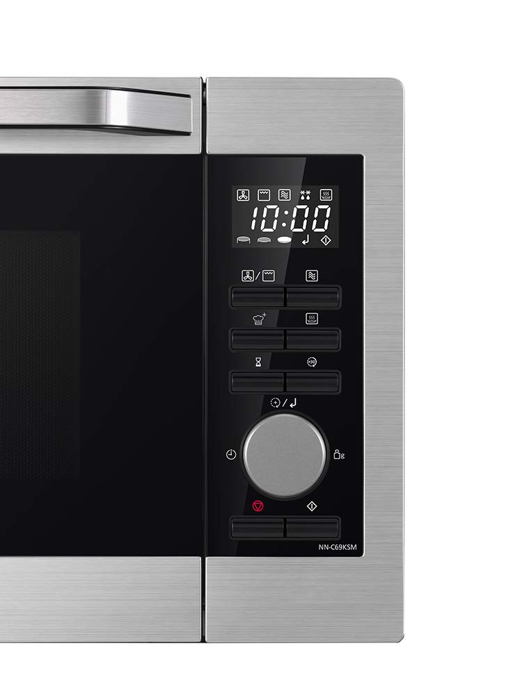 Panasonic NN-C69KSMEPG Four Micro-Ondes Combiné Gril et Plateau Tournant en Verre, 30L, 1000W, 40/100-220°C, 30 Programmes, Décongélation Auto, 5 niveaux de puissance, minuterie, LED, acier inoxydable