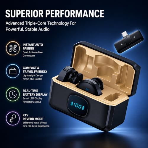 Image of Fire turtle Q-8 Dual Wireless Lavalier Microphone for Camera, Android & iPhone, 2.4GHz Stable Transmission, Noise Cancellation, Plug & Play Mic for YouTube, Vlogging & Interviews