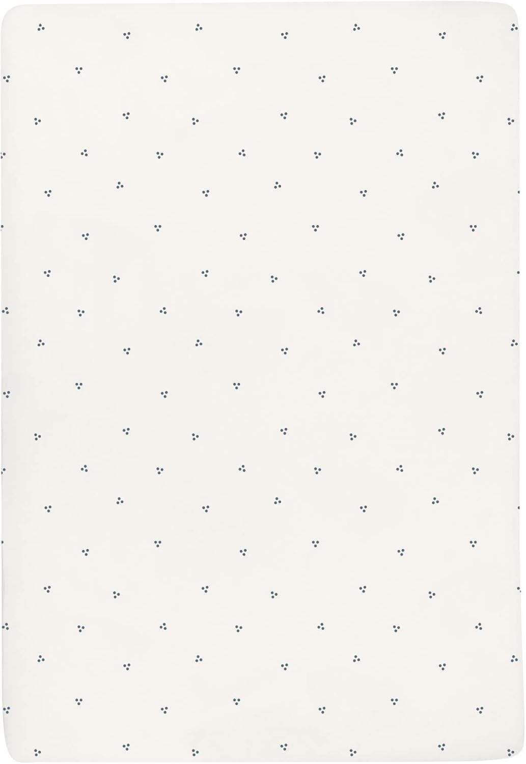 Ely's & Co. Patent Pending Waterproof Crib Sheets, 100% Cotton with Waterproof Lining - Built in Mattress Protector, 2 Pack Fitted Crib Sheet Set, Berry and Cluster Dot (Blue) 28” x 52”