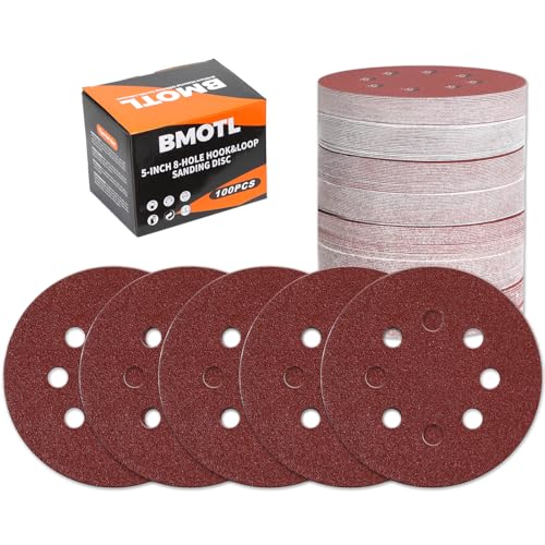 100Pcs 40 Grit Sanding Discs 5 Inch 8 Hole: Woodworking/Metalworking Round Extra Coarse Hook and Loop Sandpaper for Random Orbital Sander