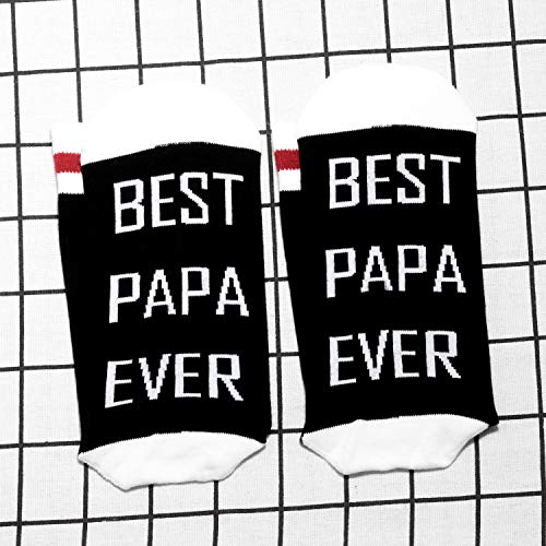 JXGZSO Father's Day Gift Best Papa Ever Set Of Two Socks Gift for Papa Dad's Birthday Present for Step Dad3