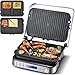 AMZCHEF 2000W 3 in 1 Griglia/Piastra per waffle/Panini Maker/Pressa a sandwich Tostiera con Apertura 180º Grill da Tavolo,4 piastre antiaderenti (grill&waffle),regolatore di temperatura,indicatori LED
