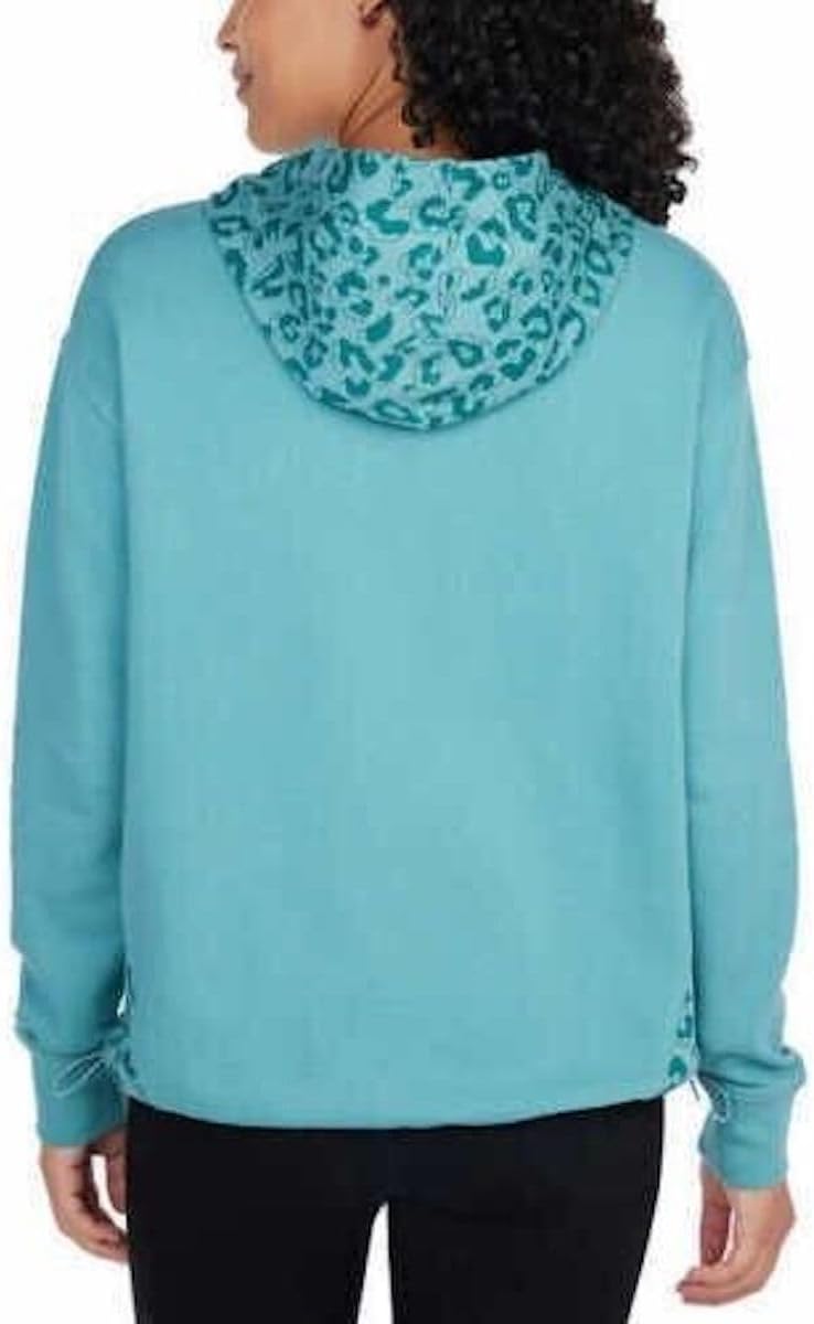 Champion Women's Color Block Print Logo Long Sleeve Pullover Hoodie Sweatshirt (US, Alpha, XX-Large, Regular, Regular, Aqua) - Image 3