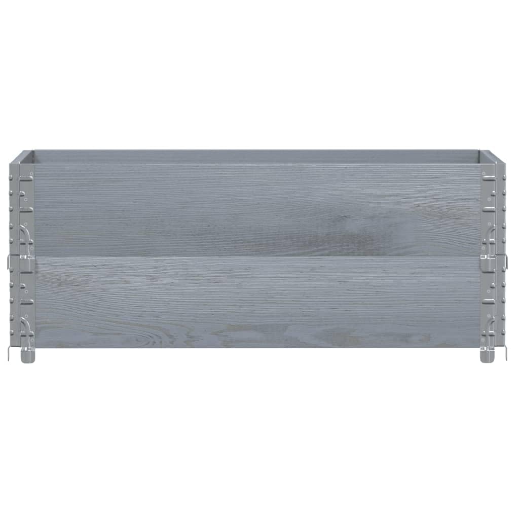 Paretali per Pallet 2pz Grigi 100x50cm Legno Massello di Pino, Movimentazione di Materiali,Pianali di carico e Pallet, 13kg-4010284