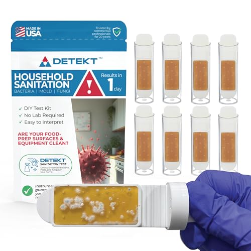 #1 Home, Kitchen, & Appliance Microbial Growth Test Kit – Simple DIY Screening for Bacteria, Mold, & Fungus – Know Your Home is Clean – Made in USA (8-Count (1 Package))