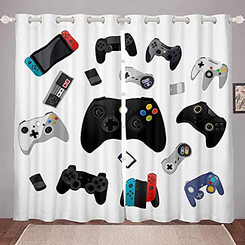 LKCD Rideau Occultant Jeu Vidéo pour Enfants 140X160Cm Cuisine Salon Fenetre Chambre Enfant Garcon Fille Impression Numérique 3D Oeillet Rideau - Chambre À Coucher De Cuisine De Salon