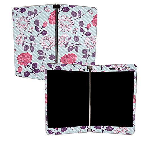 Image of MIGHTY SKINS MightySkins Carbon Fiber Skin for Microsoft Surface Duo - Vintage Floral | Protective, Durable Textured Carbon Fiber Finish | Easy to Apply | Made in The USA