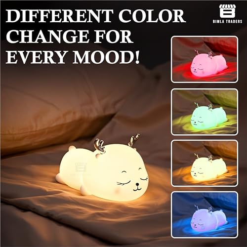 Image of Deer Night lamp for Kids, Silicone Lamp, Cute Night Lamp, Valentine Gift for Girlfriend, Birthday Gifts (Deer Lamp)