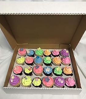 5 x 4" DEEP Strong 24 Cupcake cup fairy cake muffin box with insert for 24 Cupcakes