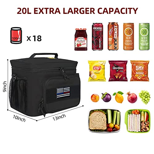 Tactical Lunch Bag, 519 Fitness 20L Large Lunch Box For Men,Up To 10 Hours Insulated Lunchbox, Reusable Lunch Tote With Molle, Leakproof Meal Prep Cooler For Work,Camping,Fishing,Travel,School(Black) #TOP1