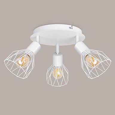 Kimjo Kimjo kroonluchter verstelbare plafondspots, 3 Indoor Wandspots, E14 Witte Led Plafondlamp, LED Plafondlamp voor Woonkamer Gang, Max. 40W zonder lamp