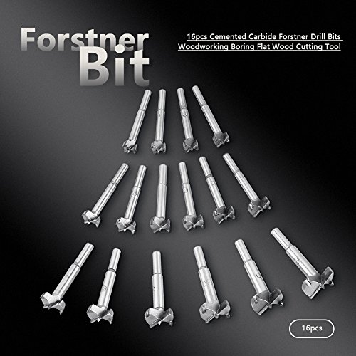 Forstner Drill Bit Set, 16 Pieces Tungsten Steel Wood Boring Bit, Titanium Coated, Round Shank, 15mm-35mm, for Wood Plastic Plywood - Image 4