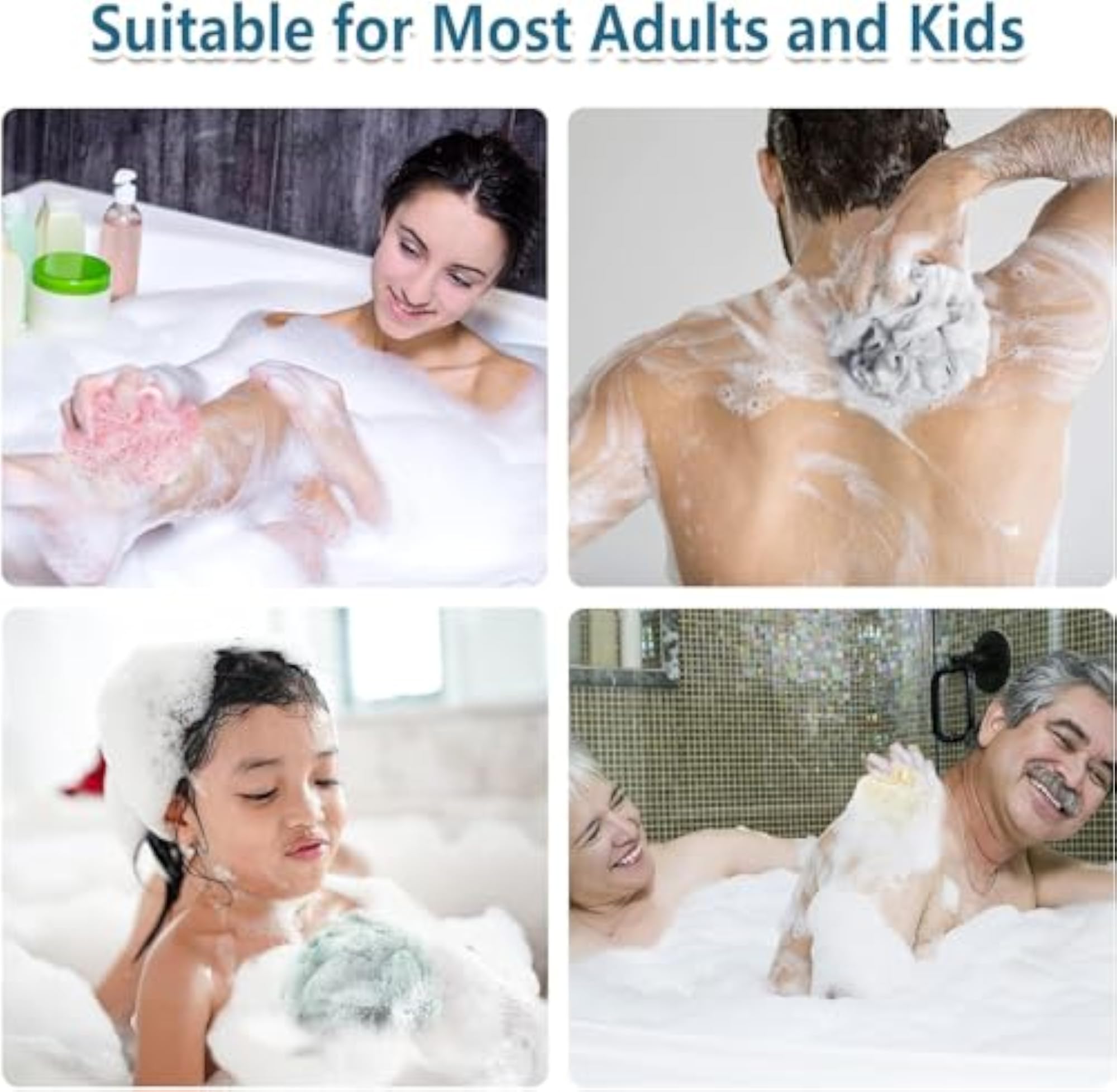 Loofah for Bathing & Scalp Massager Shampoo Cleansing Brush Combo