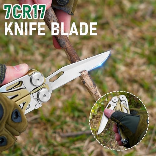 BIBURY Multitool Pliers Pro BI2045, Foldable Multitools with Replaceable Wire Cutters and Saw, Stainless Steel Multi Tool w/Upgraded Scissors and Screwdriver Set, Ideal for Camping, Hiking, Survival