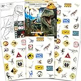 Jurassic World Tattoos Party Favors Set - 70 Dinosaur Temporary Tattoos for Kids, Boys, Girls Birthday Party Plus Stickers | Jurassic World Party Supplies Pack