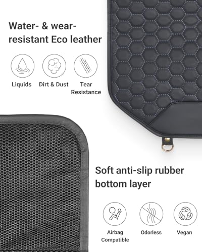 Image of Owleys Set Seat Back Organizer & Car Seat Protector Hexy Waterproof & Non-Slip Protector for Child Car Cushion for Leather and Fabric Seats (Black Set 2)
