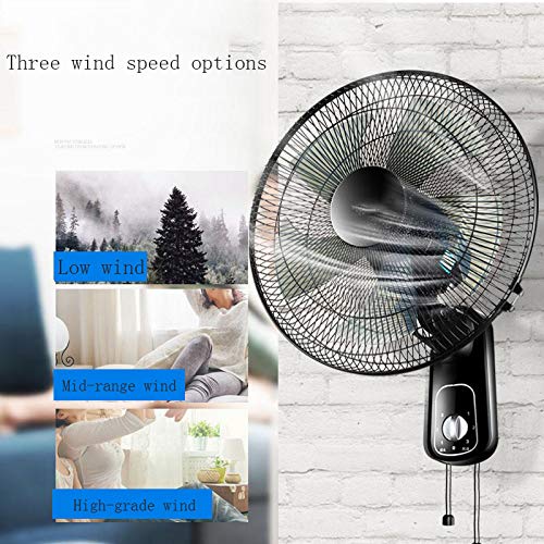 Ventilateur électrique mural oscillant avec 3 vitesses réglables - 7