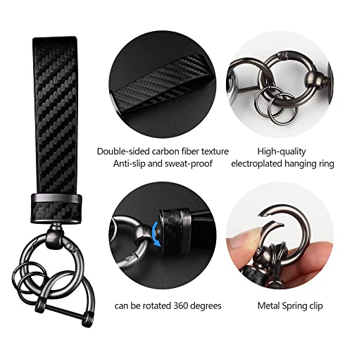 Wedfish Carbon Fiber Car Keychain,Car Key Chain,Car Accessories Key Ring&Anti-Lost,Good Gifts For Loved Ones And Friends (Black) #TOP2