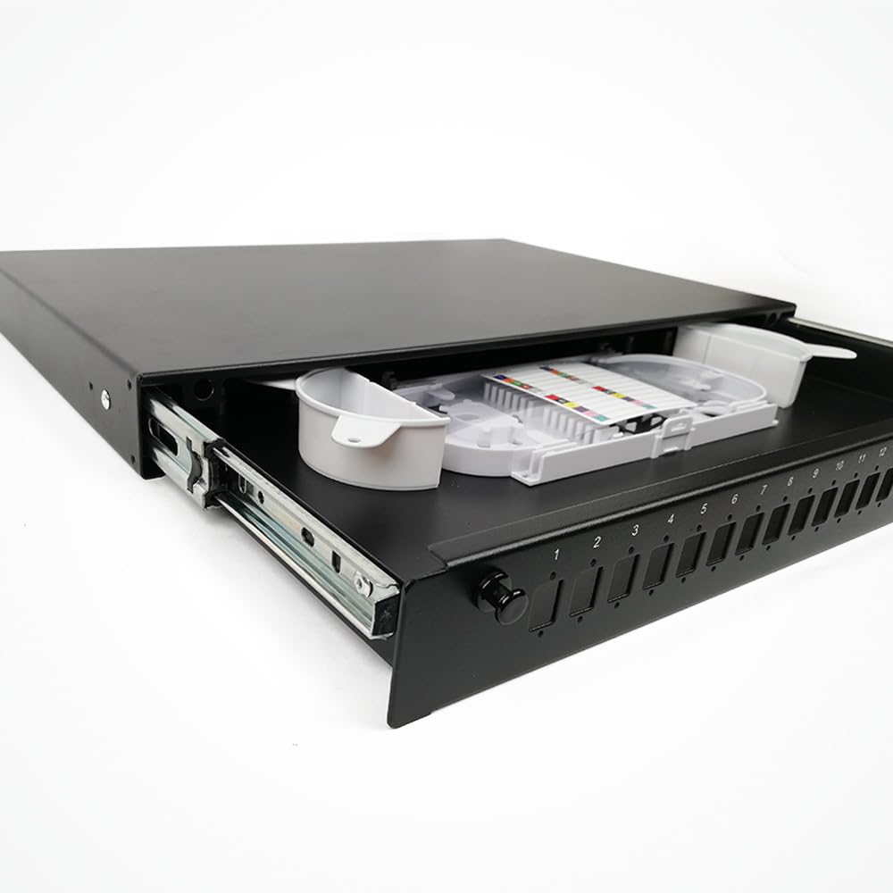 Silex | PatchPanel Fibra Óptica 1U para Rack 19” | Gestión Profesional de Redes FTTH y CPD | Incluye Frontal 24 Puertos SC y Portafusiones | Adaptadores SC No Incluidos | Uso Telecom