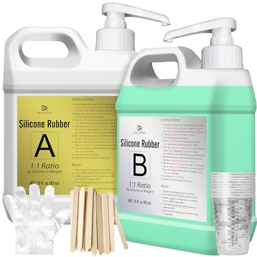 Goma de Silicona - 170oz / 4.4L Silicona Líquida Elástica 15A Verde con Bombas para Fundición, Moldes de Resina, Molde de Jabón, Vela, Fabricación de Artesanía