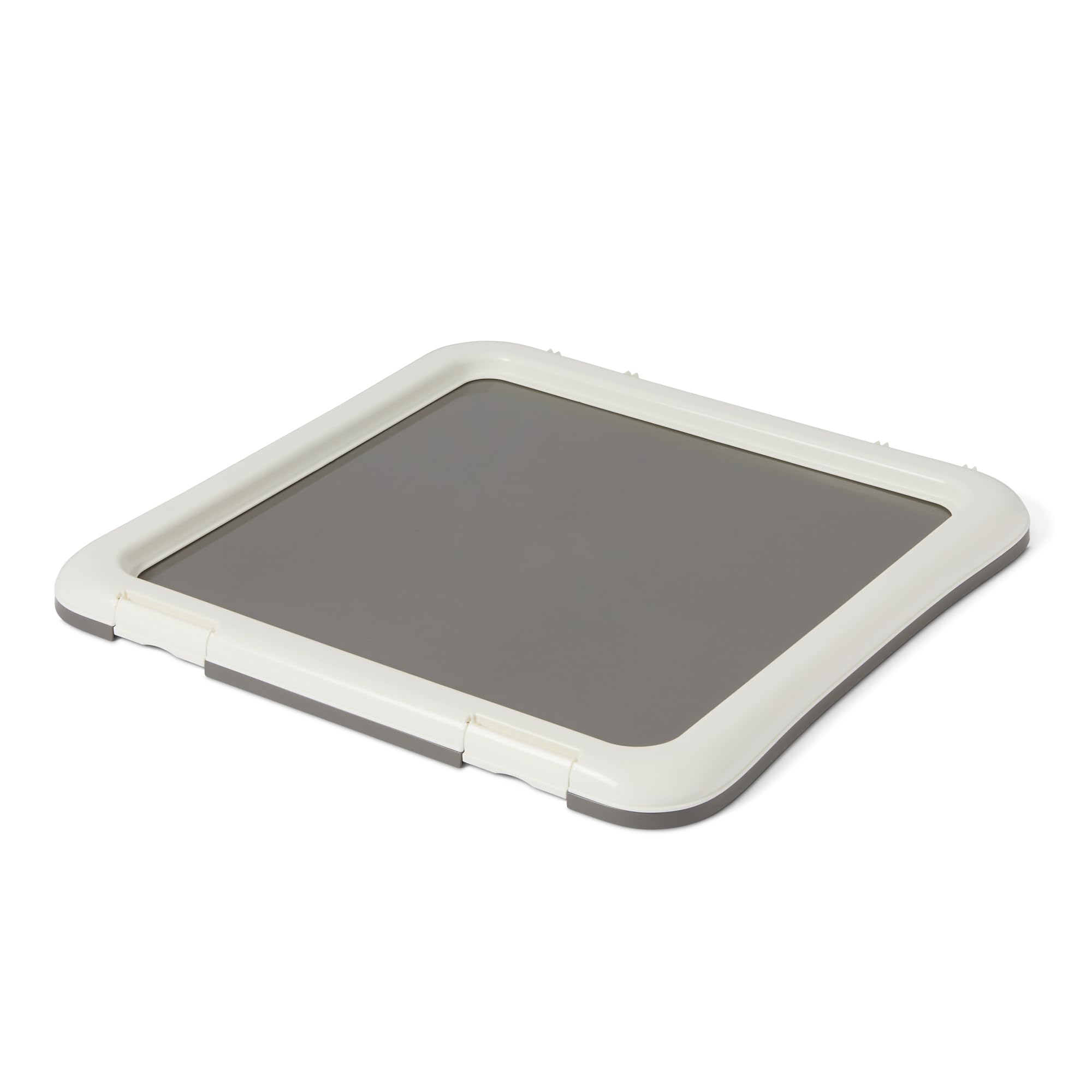 flat dog pee pad holder tray with latch system and non slip base