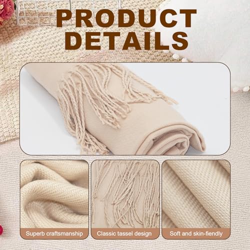 12pcs Wedding Shawls with Fringes Bulk Wedding Scarf Shawl for Guests Wedding Favor Bridal Shawls Gift Outdoor3