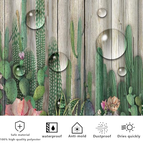 FAIRYGATE Shower Curtain Garden Nature Scenery Outdoor Curtains Waterproof Green Wood Print Shower Curtain Garden Scene with 12 Hooks Machine Washable B8517 - Image 5