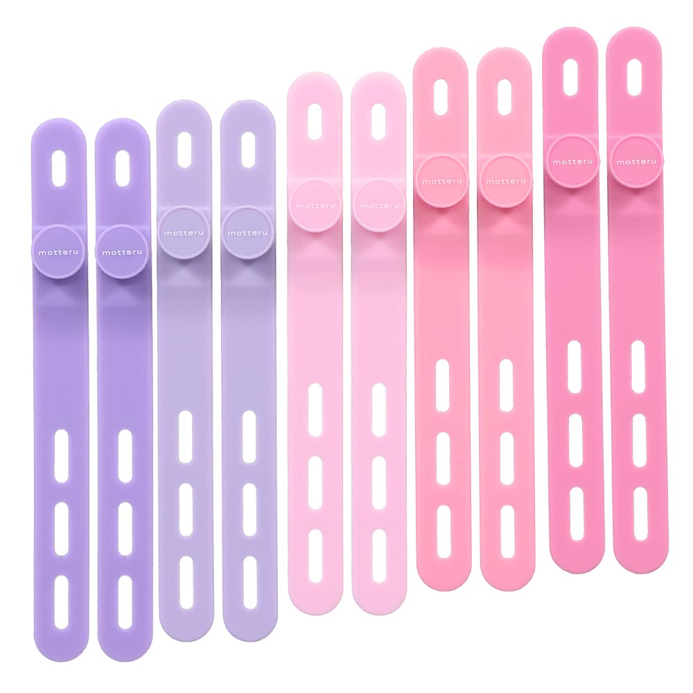 MOTTERU sofumo Soft Touch Cable Band Reusable Silicone Convenient Goods Dryer/Hair Iron 6 Colors 1 Set of 6 Cotton Candy Color MOT-CBBAND03-CC