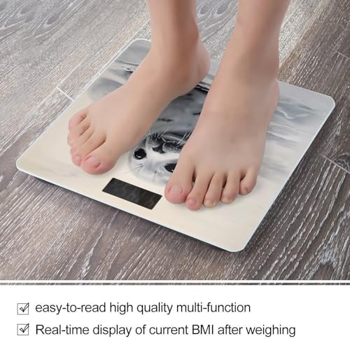 Báscula digital de baño con pantalla LCD y plataforma de vidrio templado miniatura 5