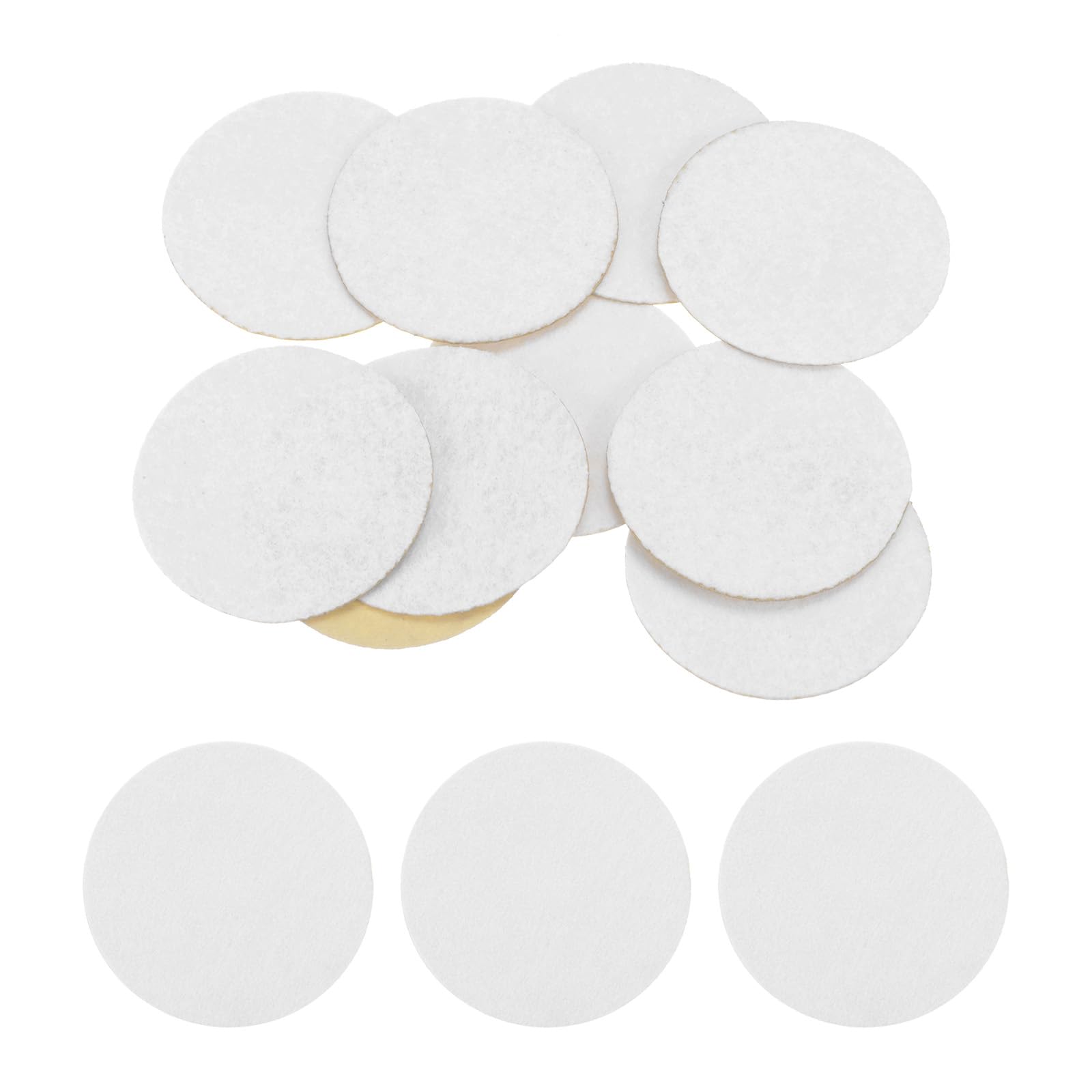 HARFINGTON 10pcs Round Adhesive Felt Circles, 50mm 2" Pre Cut Felt Craft Stickers Non-Woven Mini Felt Fabric Circles for DIY Sewing Handcraft Cut Projects Craft Finishing, White