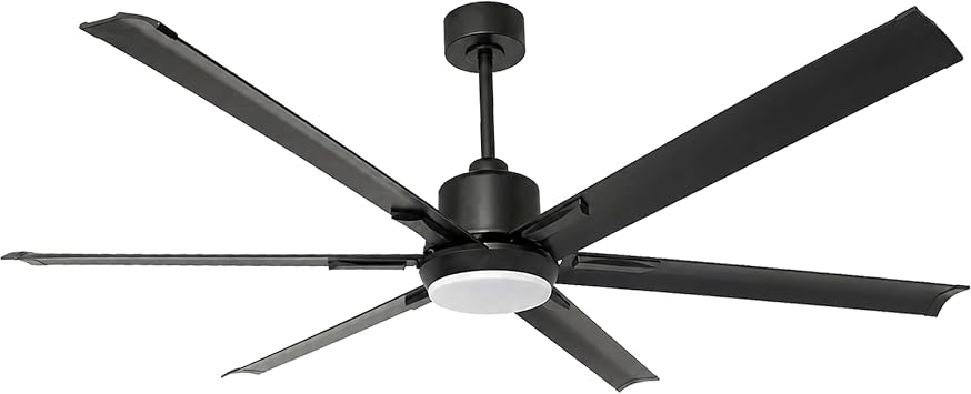 72 Inch Modern Ceiling Fan with Light and Remote, Matte Black