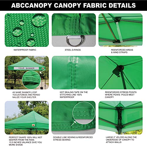 Image of ABCCANOPY Pop up Canopy Tent with Elegant Church Window 10X10,Kelly Green
