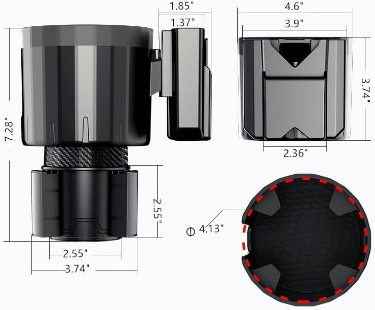 Expandable Car Cup Holder NEW 3-in-1 with Phone Holder and Card Slot Adjustable Cup Holder for Car Cup Holder Expander Suitable for bottles ranging from 10 oz to 38 oz Large Cup Holder Adapter for Car