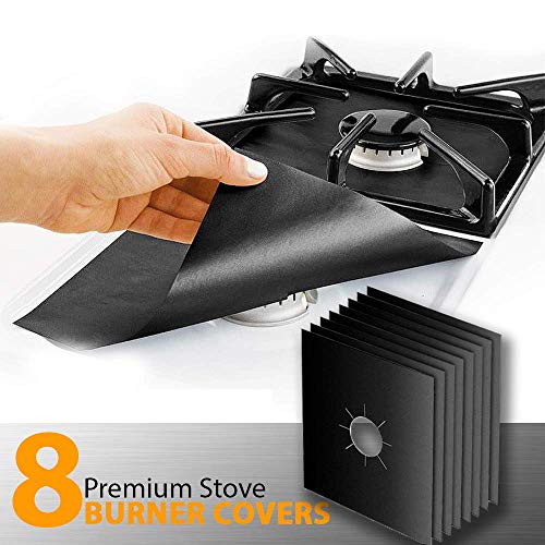 8 Pack Gas Stove Burner Covers, Stove Burner Liners, Gas Range Protectors, Reusable