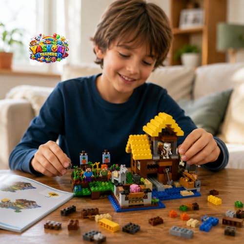 Image of Yashoni Building Blocks Toy Set for Kids | DIY STEM Construction Bricks with Mini Figures, Creative Models & Educational Play Set| Blocks Game (549, The Cottage)