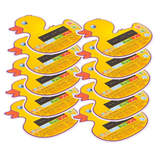Levemolo 10 Piezas Cartas Termómetro Baño con Forma Pato Monitor de Temperatura Agua para LCD Digital Portátil para Seguridad Ducha y Baño Infantil