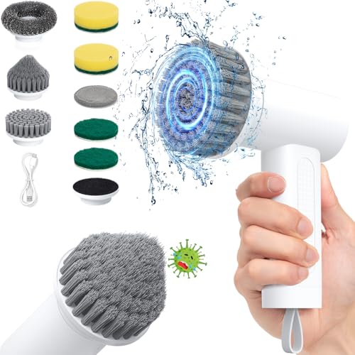 Electric Spin Scrubber with 8 replaceable heads, cordless