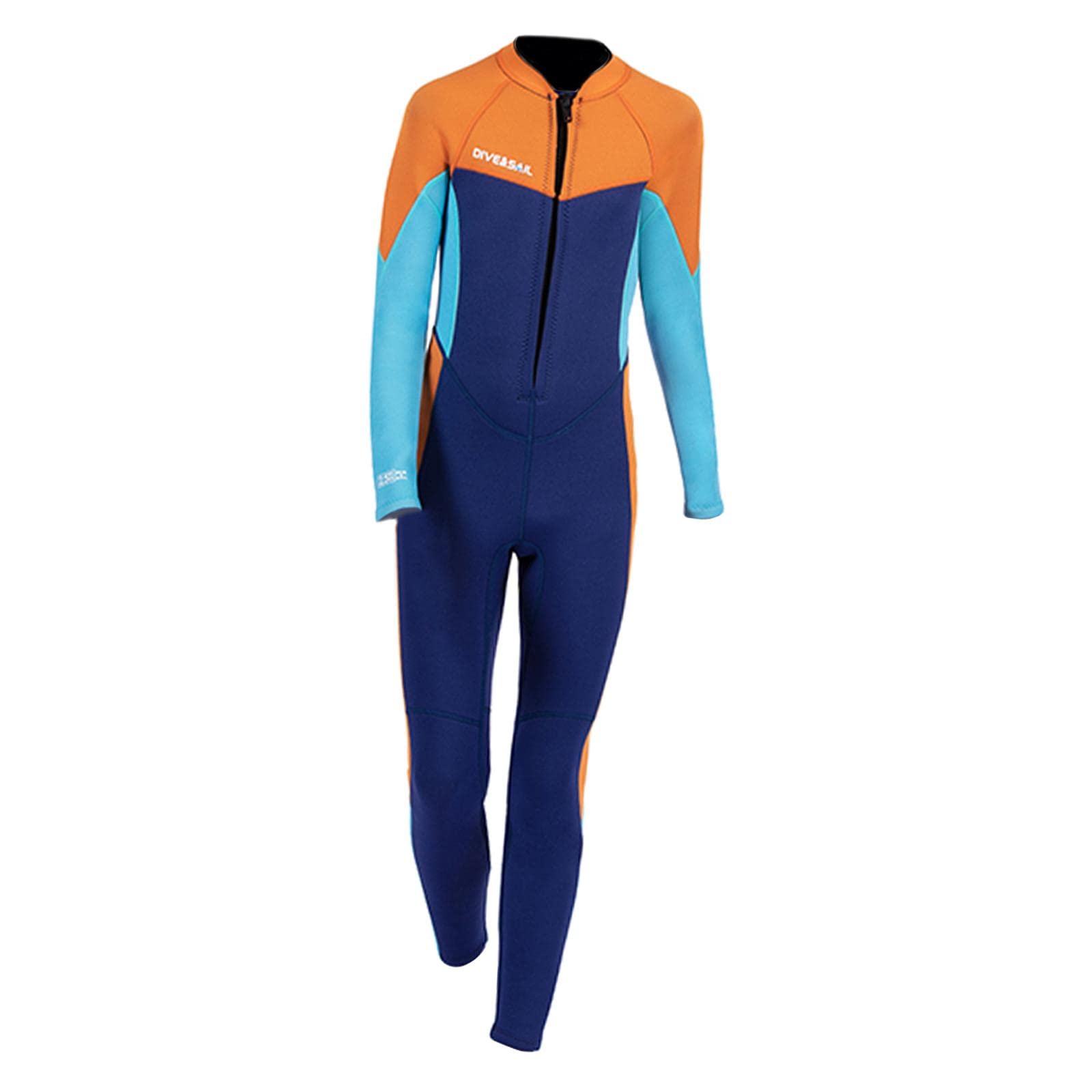 Yiju Premium 5mm Neoprene Wetsuit for Kids - Superior Thermal Protection for Water Sports, Blue Size 8