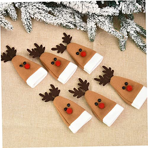 Decoración navideña para la mesa de paño con fundas de alce 6