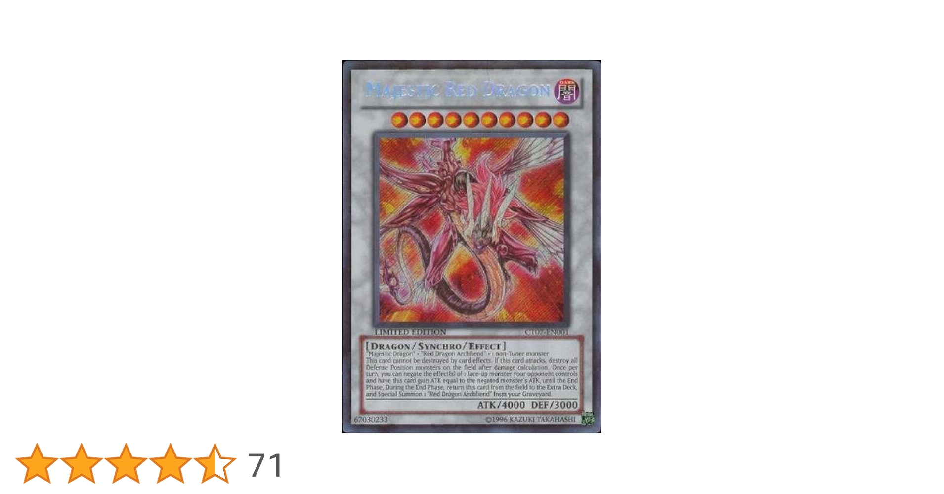 Amazon.co.jp: Yu-Gi-Oh! - Majestic Red Dragon (CT07-EN001