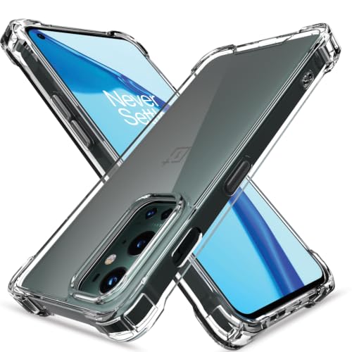 Image of Outlouders Back Cover for OnePlus 9 Pro Clear Transparent PC + TPU Bumper Case with Raised Edges for Shockproof Protection (Transparent)