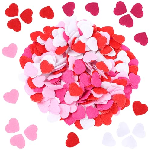 FOIMAS ValentineS Day Felt Hearts 300pcs Red Pink Mini Cute Romantico Felt Hearts Confetti for Valentines Day Weeding Party Anniversary Various Ceremonies Diy Crafts Supplies Gifts Wraps Scrapbooks